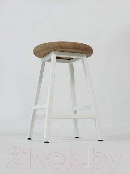 Изображение товара Табурет Stal-Massiv Button-47 (дуб натуральный/белый)