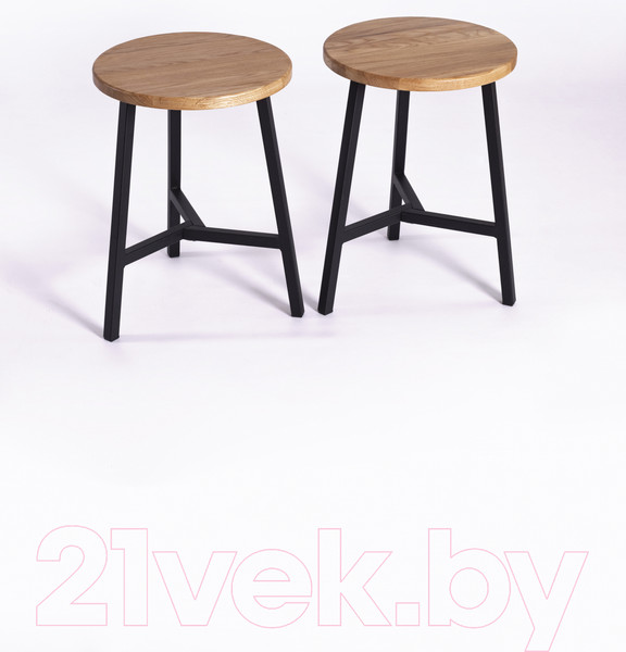 Изображение товара Табурет Stal-Massiv TRH-45 (дуб натуральный/черный)