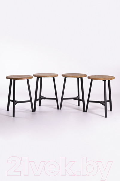 Изображение товара Табурет Stal-Massiv TRH-45 (дуб натуральный/черный)