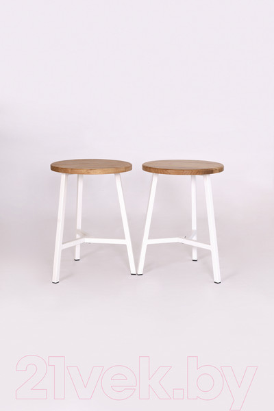 Изображение товара Табурет Stal-Massiv TRH-45 (дуб натуральный/белый)