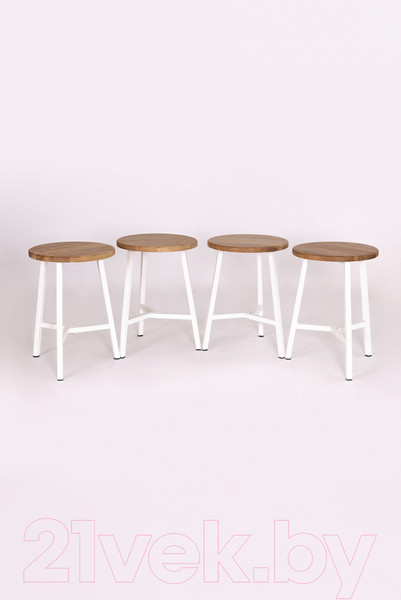 Изображение товара Табурет Stal-Massiv TRH-45 (дуб натуральный/белый)