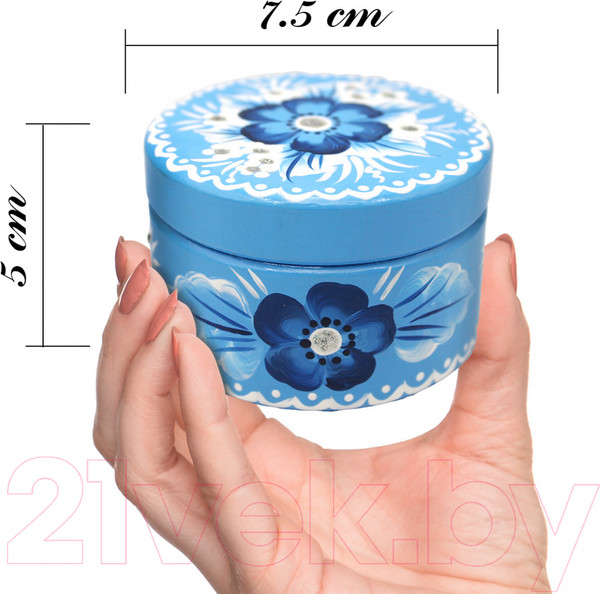 Изображение товара Шкатулка Брестская Фабрика Сувениров С росписью в стиле Гжель / SB01