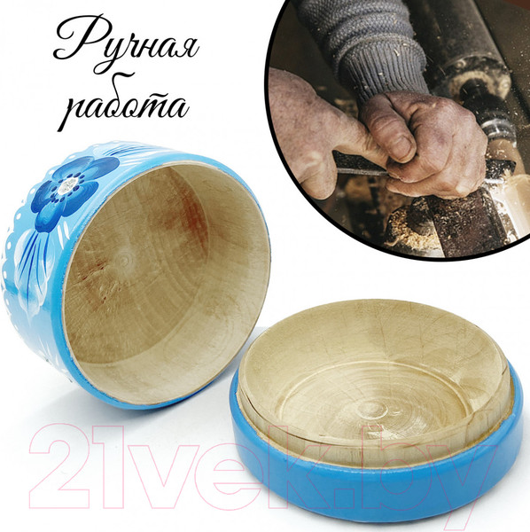 Изображение товара Шкатулка Брестская Фабрика Сувениров С росписью в стиле Гжель / SB01