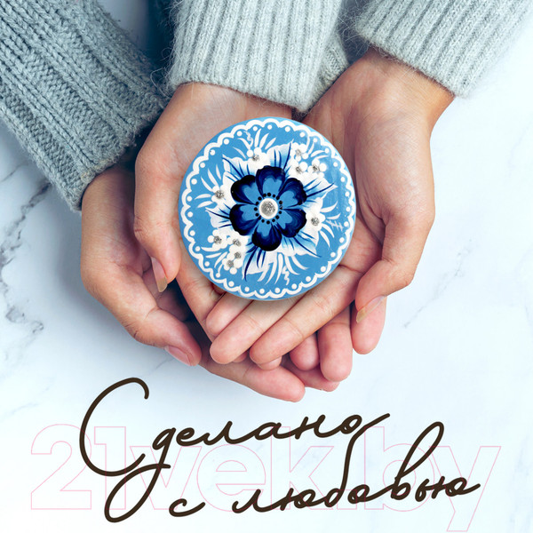 Изображение товара Шкатулка Брестская Фабрика Сувениров С росписью в стиле Гжель / SB01