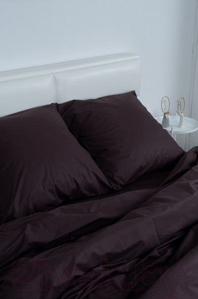Изображение товара Комплект постельного белья Milanika Шоколад Евро (поплин г/к)