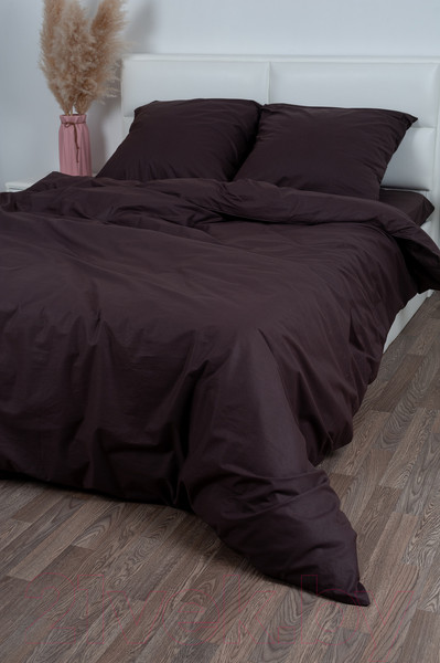 Изображение товара Комплект постельного белья Milanika Шоколад Евро (поплин г/к)