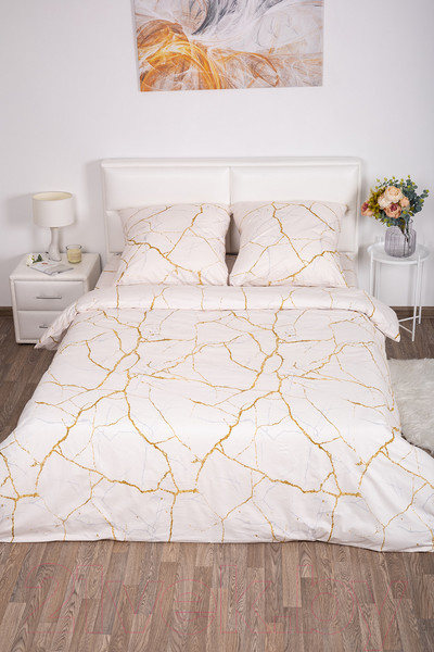 Изображение товара Комплект постельного белья Milanika Мрамор евро (поплин)