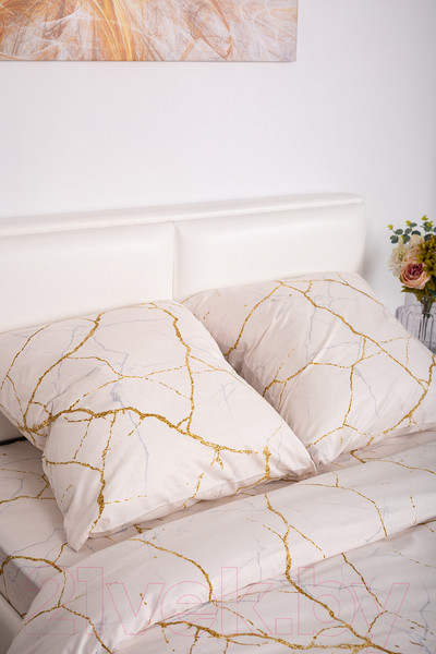 Изображение товара Комплект постельного белья Milanika Мрамор евро (поплин)