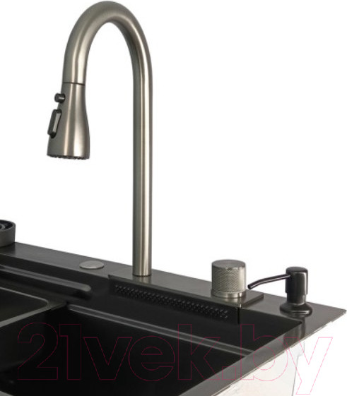 Изображение товара Мойка кухонная со смесителем Wisent WG37546B (графит)