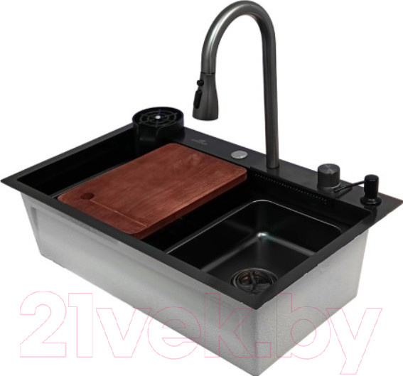 Изображение товара Мойка кухонная со смесителем Wisent WG37546B (графит)