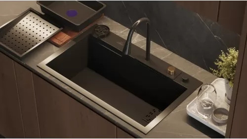 Изображение товара Мойка кухонная со смесителем Wisent WG37546B (графит)