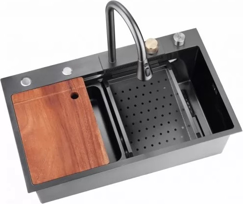 Изображение товара Мойка кухонная со смесителем Wisent WG37546B (графит)