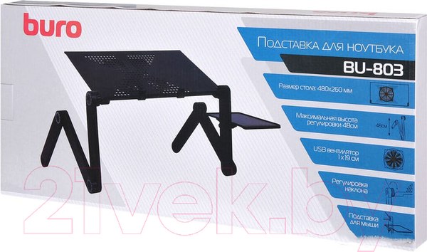 Изображение товара Подставка для ноутбука Buro BU-803 (черный)