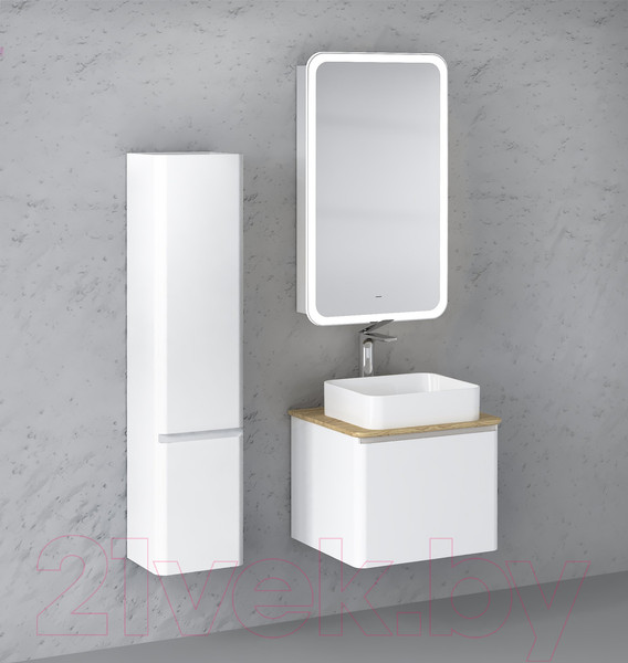 Изображение товара Тумба под умывальник Raval Morelle 60 / Mrl.01.60/P/W-O/RL (подвесная, белый/охра)