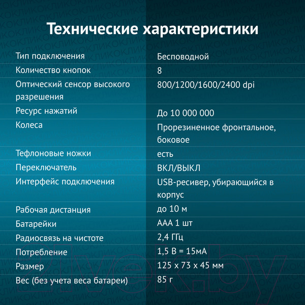 Изображение товара Мышь Оклик 501MW (черный)