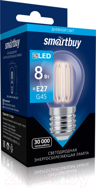 Изображение товара Лампа SmartBuy SBL-G45F-8-40K-E27