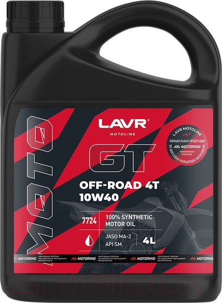 Изображение товара Моторное масло Lavr Moto GT Off Road 4T 10W40 S / Ln7724 (4л)