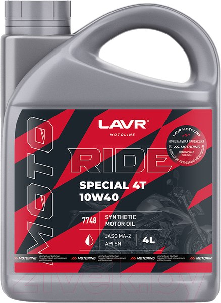 Изображение товара Моторное масло Lavr Moto Ride Special 4T 10W40 SN / Ln7748 (4л)