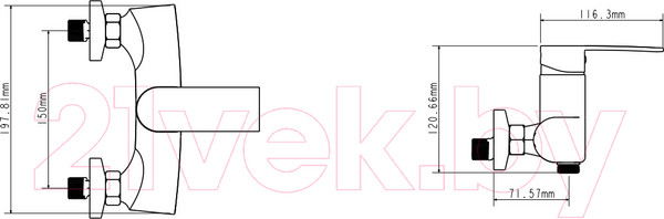 Изображение товара Смеситель Ekko E20151