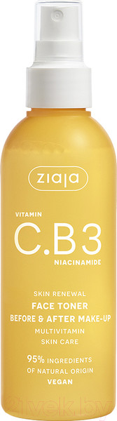 Изображение товара Тоник для лица Ziaja Перед и после макияжа с витамином C и ниацинамидом (190мл)