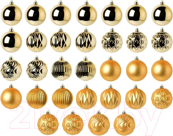 Изображение товара Набор елочных игрушек Swed house Vintertid 34.56.8500 (золото)