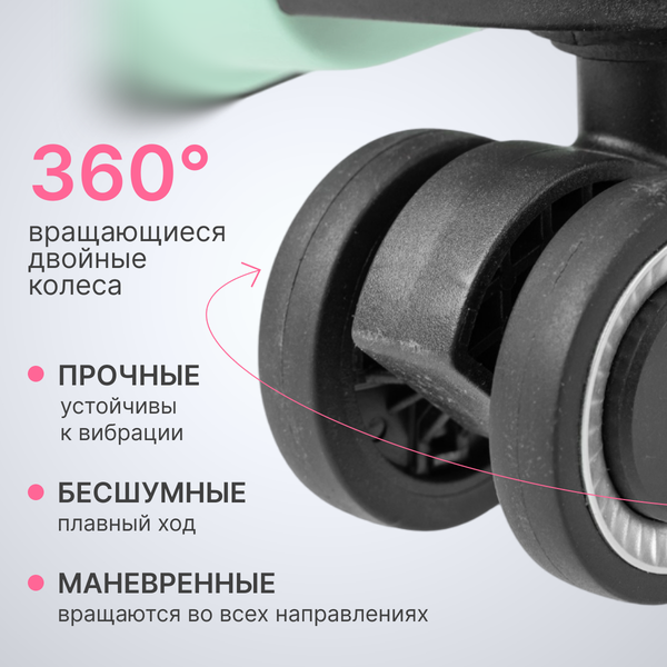 Изображение товара Чемодан на колесах DoubleW YF-PP02 (S, бирюзовый)