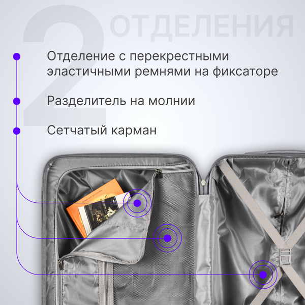 Изображение товара Чемодан на колесах DoubleW YF-PP02 (S, серый)