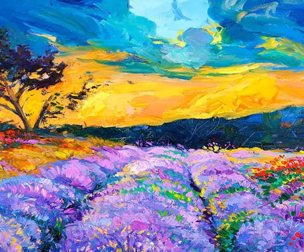 Изображение товара Картина по номерам Darvish Лавандовое поле / DV-9520-3