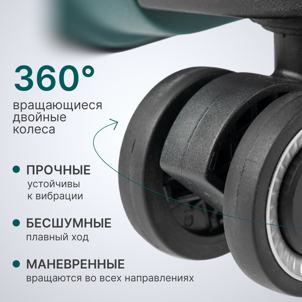 Изображение товара Чемодан на колесах DoubleW YF-PP02 (S, темно-зеленый)