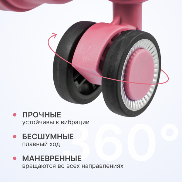 Изображение товара Чемодан на колесах DoubleW YF-PP02 (L, розовый)