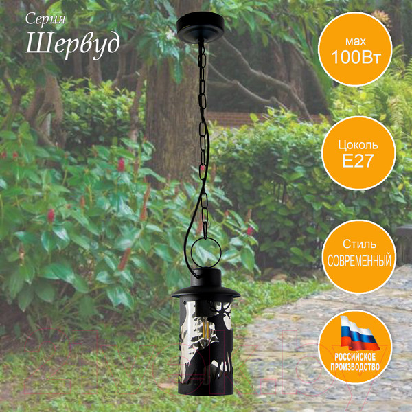 Изображение товара Светильник уличный Элетех Шервуд НПУ 02-100-002 / 1030480558 (черный)