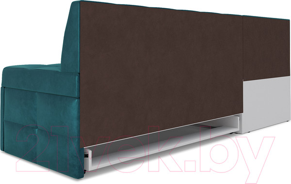 Изображение товара Уголок кухонный мягкий Mebel-Ars Атлантис правый 212x84x135 (бархат сине-зеленый Star Velvet 43 Black Green)