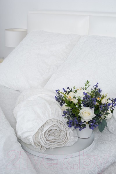 Изображение товара Простыня Milanika Бриллиант на резинке 200x200x20 (поплин/жаккард)