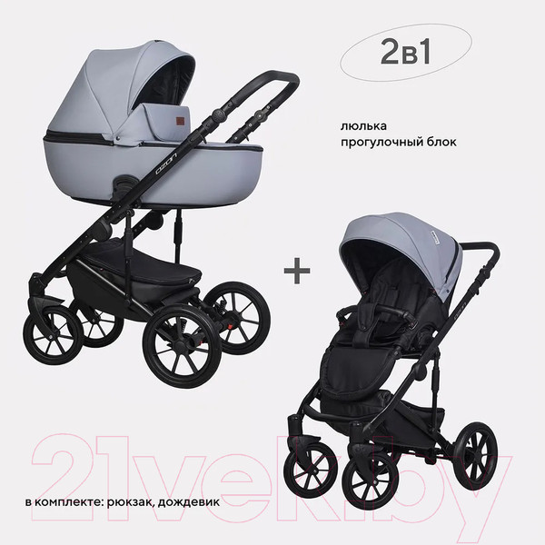 Изображение товара Детская универсальная коляска Riko Basic Ozon Pastel 2 в 1 (04/серый)