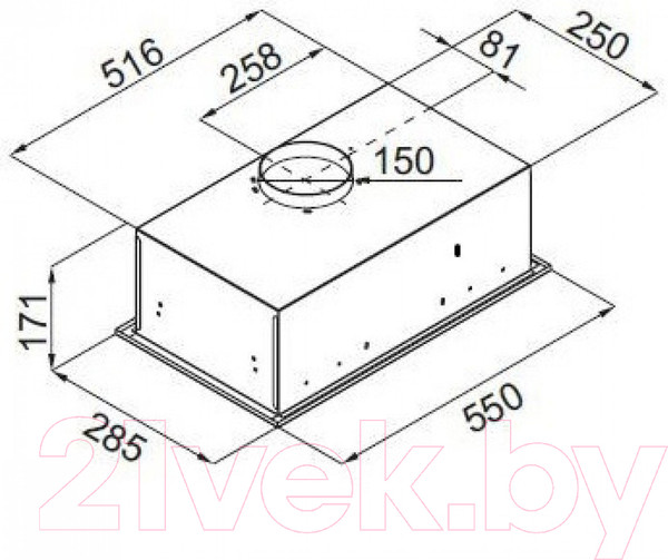 Изображение товара Вытяжка скрытая Ciarko Vesper 60 (белый)