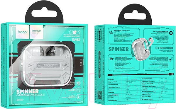 Изображение товара Беспроводные наушники Hoco EW55 TWS (серебристый)