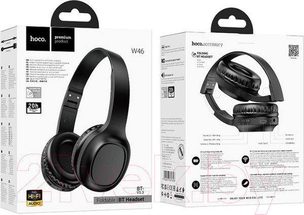Изображение товара Беспроводные наушники Hoco W46 (черный)