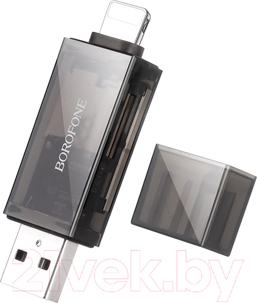 Изображение товара Картридер Borofone DHB03 USB 2.0/iPhone (черный)