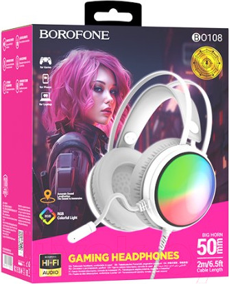 Изображение товара Наушники-гарнитура Borofone BO108 (2м, белый)