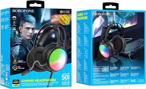 Изображение товара Наушники-гарнитура Borofone BO108 (2м, черный)