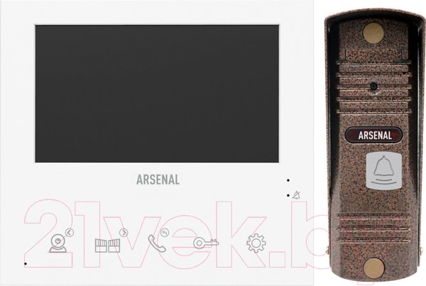 Изображение товара Видеодомофон Arsenal Афина Pro + Триумф Pro (белый/коричневый)