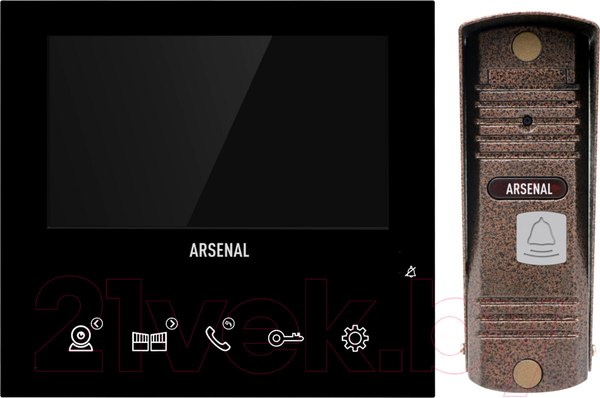 Изображение товара Видеодомофон Arsenal Афина Pro + Триумф Pro (черный/коричневый)
