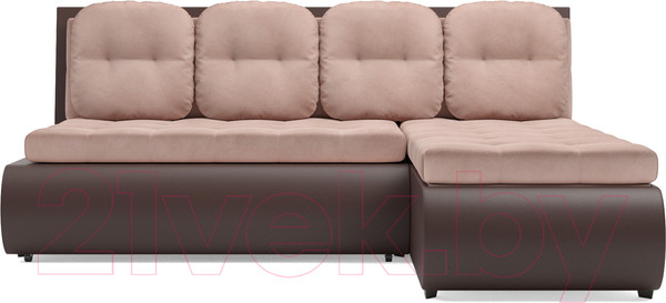Изображение товара Диван угловой Mebel-Ars Кормак (кордрой бежевый/экокожа шоколад)