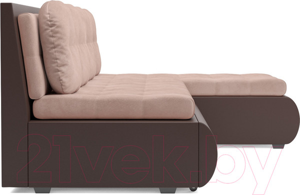 Изображение товара Диван угловой Mebel-Ars Кормак (кордрой бежевый/экокожа шоколад)