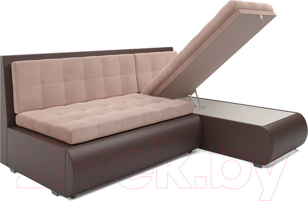 Изображение товара Диван угловой Mebel-Ars Кормак (кордрой бежевый/экокожа шоколад)