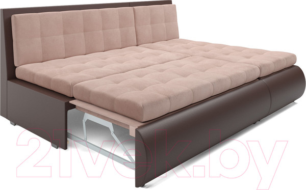 Изображение товара Диван угловой Mebel-Ars Кормак (кордрой бежевый/экокожа шоколад)