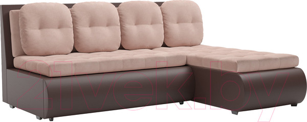 Изображение товара Диван угловой Mebel-Ars Кормак (кордрой бежевый/экокожа шоколад)