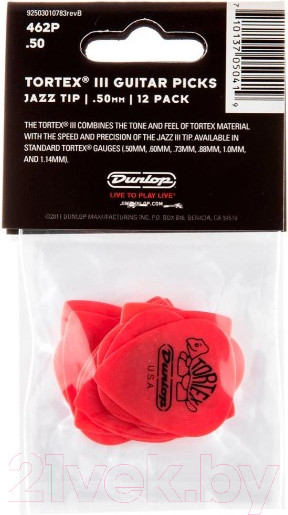 Изображение товара Набор медиаторов Dunlop Manufacturing 462P.50 Tortex III