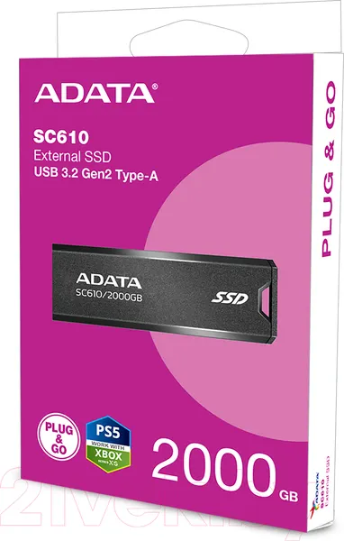 Изображение товара Внешний жесткий диск A-data SC610 2TB (SC610-2000G-CBK/RD)