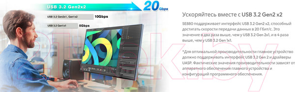 Изображение товара Внешний жесткий диск A-data SE880 500GB (AELI-SE880-500GCGY)